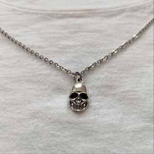 Skull Necklace Stainless Steel 20 Inches Vintage Style Gothic